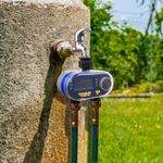 Water Timer Garden Lawn Tap Sprinkler Dual Outlet Outdoor Outside AUTO ON/OFF