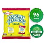 Walkers Smiths Crisps Savoury Selection Bacon Scampi Lemon Snacks Bundle of 96