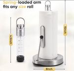 Paper Towel Holder with Spray Bottle Stainless Steel One-Hand Tear Dispense 