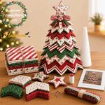 3D Quilted American-style Christmas Tree Kit, Vintage Layered Fabric Patchwork