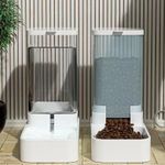 1pc Automatic Dog & Cat Feeder with Gravity Water Bowl High Capacity Container