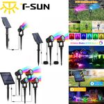 T-SUN Solar Spot Lights LED RGB Color Changing Outdoor Garden Landscape Lights