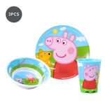 Peppa Pig Kids Childrens BPA Free 3pcs Breakfast Dinner Set Plate, Bowl & Cup