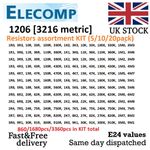 1206 1% 5% Resistor Assortment KIT 3400pcs values 1R-1K-10M Smart Pack Free P&P