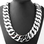 Men's Thick Heavy Chain Stainless Steel Cuban Link Necklace Bracelet 20/24/31mm