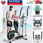 Cross Trainer Elliptical Machine Exercise Bike Adjustable with LCD Monitor UK