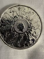 Royal Mint Queens Beast Completer Bar 2oz 999 Silver Coin 2021