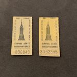 Empire State Building Observatories Souvenir Ticket, Vintage NYC Americana