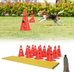 Agility Equipment Set 12 Cones and 6 Bars Pet Jump Training Kit Agility Hurdles