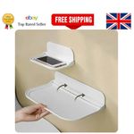 1pc Foldable Wall Mounted Storage Shelf No Drill Phone Router Holder UK