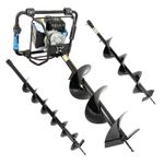 Hyundai 56cc Petrol Earth Auger with Brake 3 Drill Bits (100mm, 150mm, 200mm)