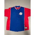 Majestic Baltimore Bullets NBA Hardwood Classics Warm Up Jersey Mens XL Red Blue