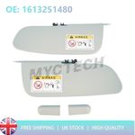 Pair of Sun Visor Set 1613251480 for Citroen C3 II 2009-2016 New
