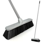 Silver Indoor Soft Sweeping Brush Head and Handle Kitchen Broom Floor Sweeper
