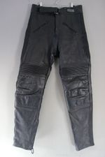 SPORTEX APOLLO BLACK LEATHER BIKER TROUSERS: WAIST 36 INCH/INSIDE LEG 32 INCH