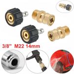 For M22-14mm to Fitting 3/8''Quick Release Connector Pressure Washer Coupling 2X
