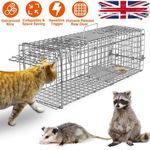 Live Animal Cage Trap Heavy Duty Folding Raccoon Traps, Cat Trap Catch Release