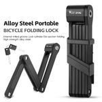 WEST BIKING Steel Scooter Bike Lock Bicycle E-bike Folding Lock 2 Keys 87cm