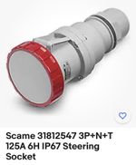 SCAME 31812547 3 PIN+N+Earth 125A 6H /346-415V STEERING SOCKET OPTIMA Uk Stock 