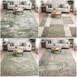 Green Modern Rug Extra Large Soft Carpet Living Room Bedroom Hallway Runner Mat