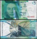 GIBRALTAR 5 POUNDS (P42) 2020 (2021) QEII UNC
