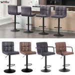 WOLTU Bar Stools Faux Leather Breakfast Kitchen Chair Swivel Gas Lif Bar Stool
