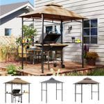 2.5M Outdoor Double-tier BBQ Gazebo Shelter Grill Canopy Barbecue Tent Patio