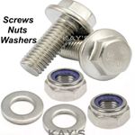 Flanged Hexagon Bolts With Nyloc Nuts & Washers Stainless Steel Screws M5 M6 M8