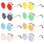 Disco Party Round Sunglasses Women Men Eyewear Metal Circle Glasses