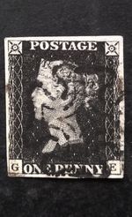Queen Victoria GB Penny Black SG.1 Pl.5 Used Black MX 4 Large Margins Quality VF