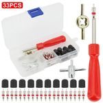 33Pcs Tyre Brass Valve Core With Remover Tool Schrader Valve For Car Bike Repair