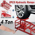 4 Ton Hydraulic Car Ramps 2Pack Heavy Duty Garage Auto Van Bottle Lift Jack Ramp