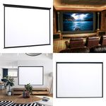 4:3/16:9 60-120Inch Manual Screen Pull Down Wall Home Movie Projector Screen
