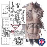 UK Temporary Tattoos Cosplay Costume The Joker Suicide Squad Jared Leto FULL SET