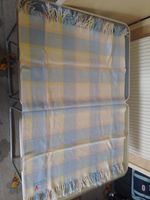Mothercare Pram Rug Crib Baby Blanket Pastel Pink Blue Checked, 80's UK made.
