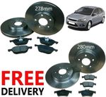 For Ford Focus MK2 Front and Rear Brake Discs and Pads Petrol Diesel 04 To  11