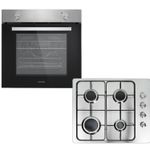electriQ Stainless Steel Single Oven and Gas Hob Pack BUN/EQOVENM1SS/96510