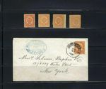 'ESTADOS UNIDOS DE COLOMBIA- B/QUILLA TO NEW YORK 1884 AND STAMPS variety MNH