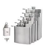 7/10 oz Liquor Pocket Hip Flask Stainless Steel Whiskey Screw Cap Flagon