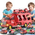 Toddler Truck Boy Toys for Kids 1-6 Years 7 IN 1 Friction Power Vehicle Car Toy