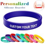 1-20PCS Custom Silicone Wristbands - Personalized Engraved Rubber Bracelets