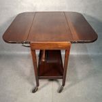 Drop Leaf Trolley Table Tea Drinks Cart Wooden Serving Table On Wheels Vintage