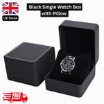 Black Single Watch Gift Box PU Leather Watch Display Case with Pillow Wristwatch