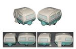 CERAMIC CARAVAN SALT and PEPPER SET in GIFT BOX (PPXY660) 'NEW 2017 DESIGN'