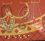 7 Pc Mixed Fashion Jewelry Lot Statement Necklace Bracelet Chain Charm Bundle