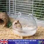 Transparent Hamster Bathroom Sand Bath Box Anti-Spill Cage Toilet Small Pet UK