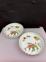 2 x Royal Worcester Evesham Gold Flan Quiche Dishes 10" Wide Last Set Available
