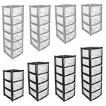3/4/5/6 Large Drawer Plastic Tower Trolley for School Office Home Desk Storage