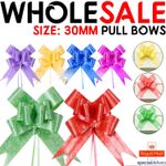 100pc Pull Bows 30mm Large Small Gift Wrap Florist Ribbon Wedding Car Decoration