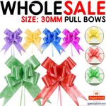 100pc Pull Bows 30mm Large Small Gift Wrap Florist Ribbon Wedding Car Decoration